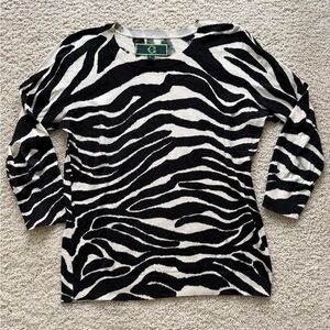 Chic Zebra Print Long Sleeve Women's Top